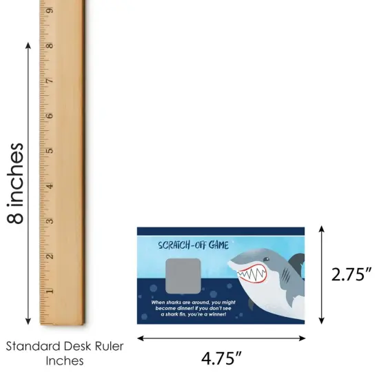 Big Dot of Happiness Shark Zone - Jawsome Party or Birthday Party Game Scratch Off Cards - 22 Count {7}