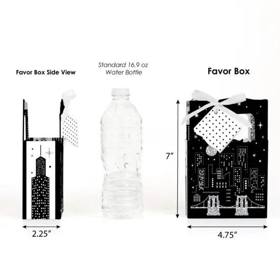 Big Dot of Happiness Nighttime City Skyline - New York Party Favor Boxes - Set of 12 {3}