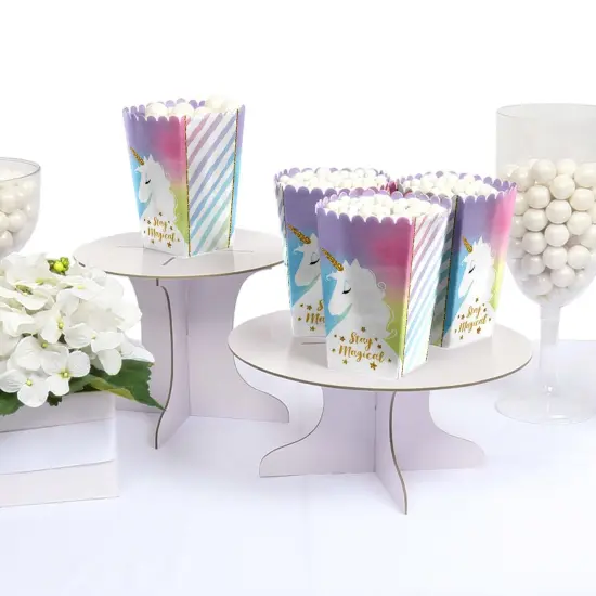 Big Dot of Happiness Stay Magical Rainbow Unicorn - Magical Unicorn Baby Shower or Birthday Party Favor Popcorn Treat Boxes - Set of 12 {4}