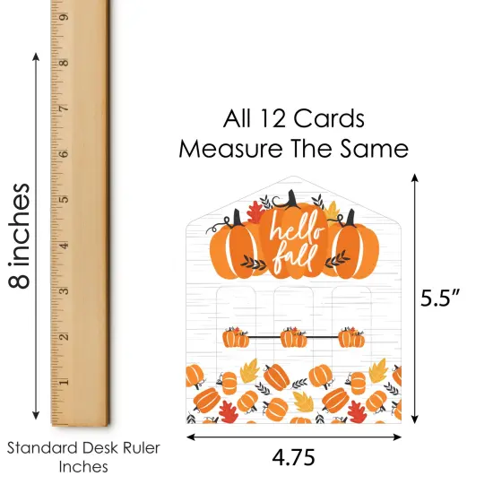 Big Dot of Happiness Fall Pumpkin - Halloween or Thanksgiving Party Game Pickle Cards - Pull Tabs 3-in-a-Row - Set of 12 {7}