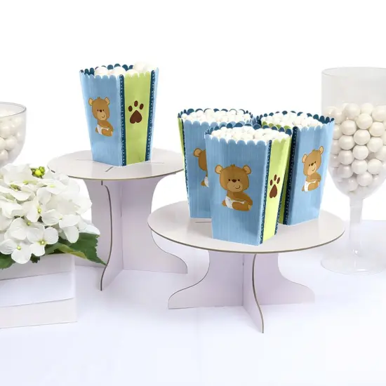 Big Dot of Happiness Baby Boy Teddy Bear - Baby Shower Favor Popcorn Treat Boxes - Set of 12 {4}