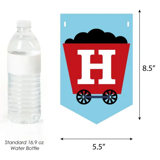 Big Dot of Happiness Railroad Party Crossing - Steam Train Birthday Party Bunting Banner - Birthday Party Decorations - Happy Birthday {4}