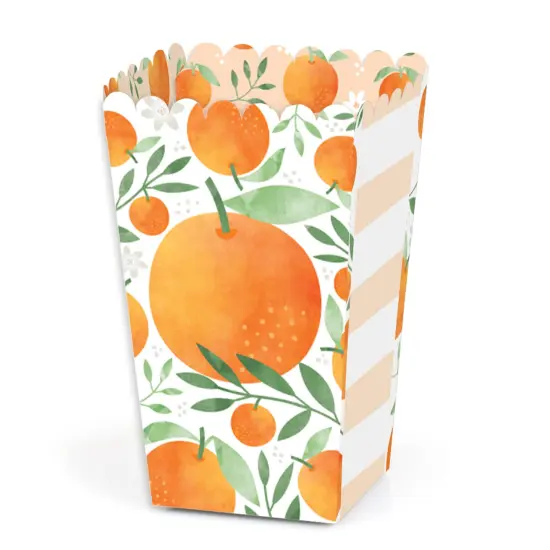 Big Dot of Happiness Little Clementine - Orange Citrus Baby Shower or Birthday Party Favor Popcorn Treat Boxes - Set of 12 {1}