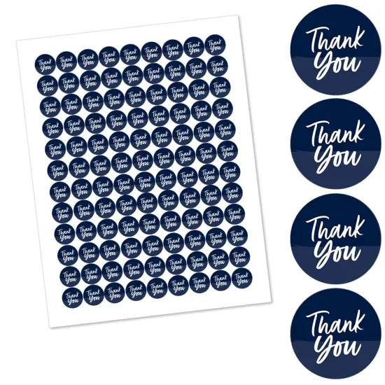 Big Dot of Happiness Navy Blue Elegantly Simple - Guest Party Favors Round Candy Sticker Favors - Labels Fits Chocolate Candy (1 sheet of 108) {3}