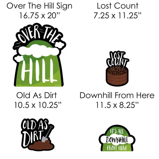 Big Dot of Happiness Over The Hill Birthday - Yard Sign and Outdoor Lawn Decorations - Birthday Party Yard Signs - Set of 8 {7}