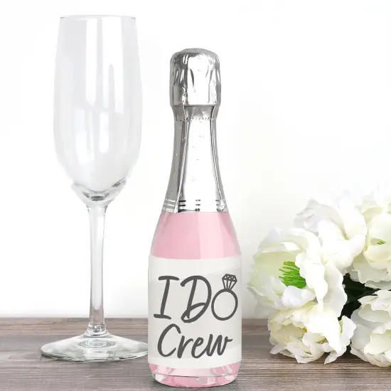 Big Dot of Happiness Champagne Elegantly Simple - Mini Wine & Champagne Bottle Label Stickers - Wedding or Bridal Shower Guest Party Favor Gift 16 Ct {3}