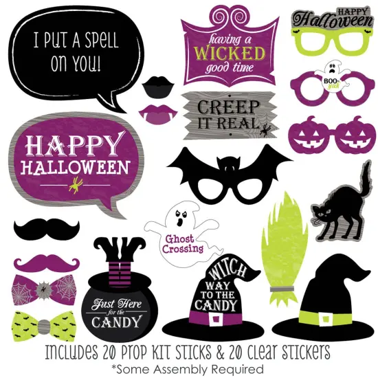 Big Dot of Happiness Happy Halloween - Witch Party Photo Booth Props Kit - 20 Count {3}