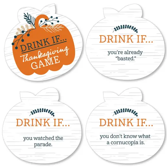 Big Dot of Happiness Drink If Game - Happy Thanksgiving - Fall Harvest Party Game - 24 Count {1}