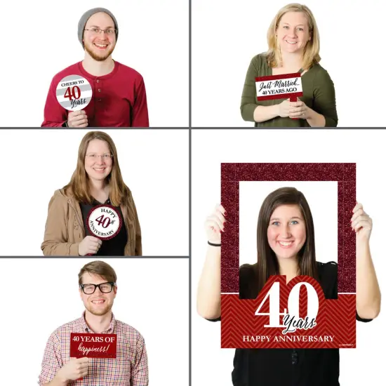 Big Dot of Happiness We Still Do - 40th Wedding Anniversary Selfie Photo Booth Picture Frame & Props - Printed on Sturdy Material {3}