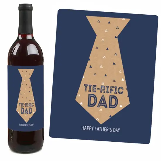 Big Dot of Happiness My Dad is Rad - Father's Day Gift For Men - Wine Bottle Label Stickers - Set of 4 {7}