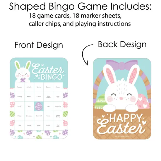 Big Dot of Happiness Spring Easter Bunny - Bingo Cards and Markers - Happy Easter Party Bingo Game - Set of 18 {4}