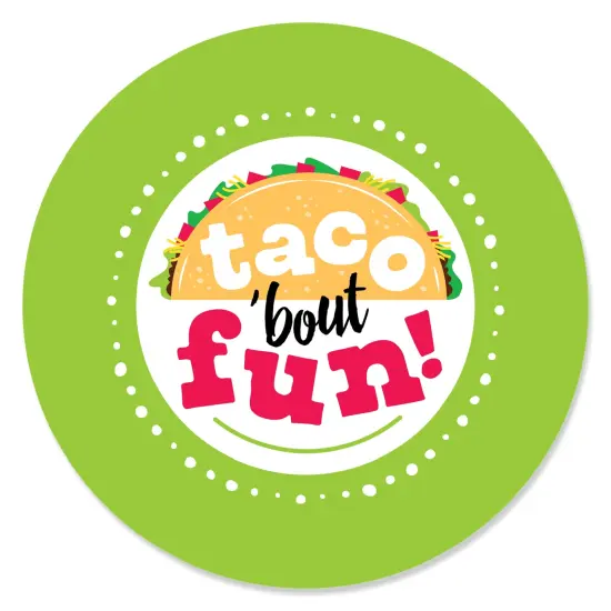 Big Dot of Happiness Taco 'Bout Fun - Fiesta Circle Sticker Labels - 24 Count {1}