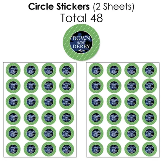 Big Dot of Happiness Kentucky Horse Derby - Mini Candy Bar Wrappers, Round Candy Stickers & Circle Stickers - Party Candy Favor Sticker Kit - 304 Pcs {7}