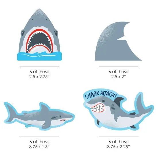 Big Dot of Happiness Shark Zone - DIY Shaped Jawsome Party or Birthday Party Cut-Outs - 24 Count {3}