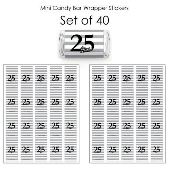 Big Dot of Happiness We Still Do - 25th Wedding Anniversary - Mini Candy Bar Wrapper Stickers - Anniversary Party Small Favors - 40 Count {4}
