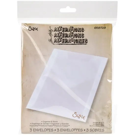 Sizzix Plastic Storage Envelopes 3/Pkg By Tim Holtz-For Dies & Stamps {1}