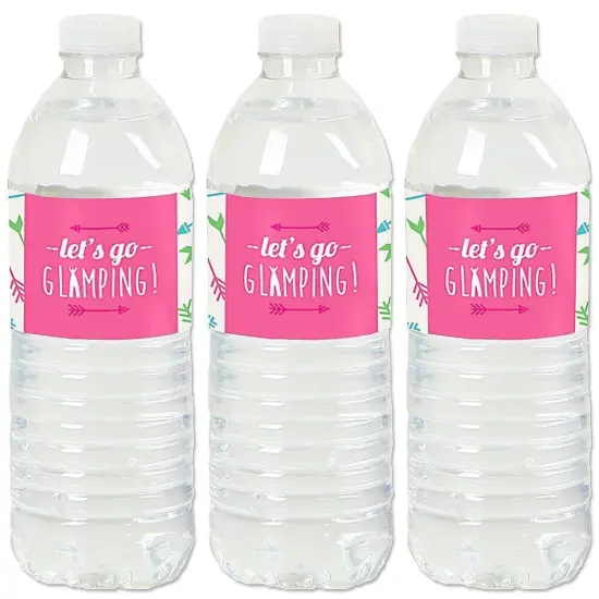 Big Dot of Happiness Let's Go Glamping - Camp Glamp Party or Birthday Party Water Bottle Sticker Labels - Set of 20 {1}