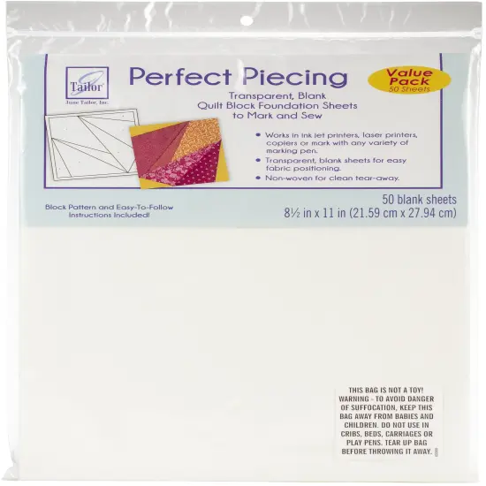 June Tailor Piecing Quilt Block Foundation Sheets 50/Pkg-8.5"X11" {1}