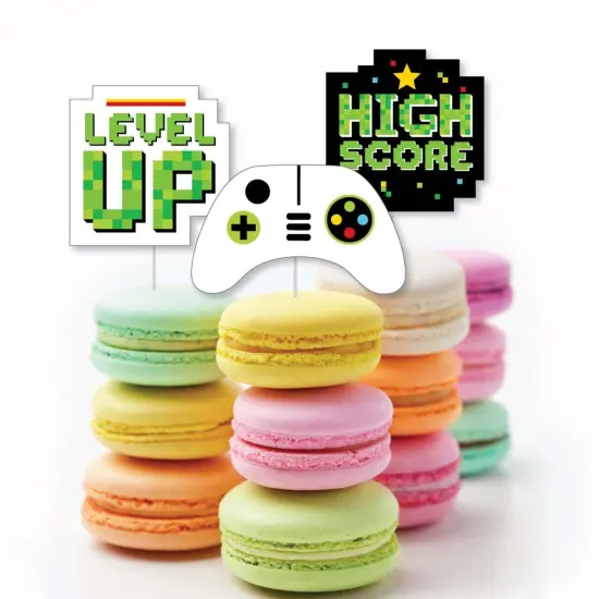 Big Dot of Happiness Game Zone - DIY Shaped Pixel Video Game Party or Birthday Party Cut-Outs - 24 Count {4}