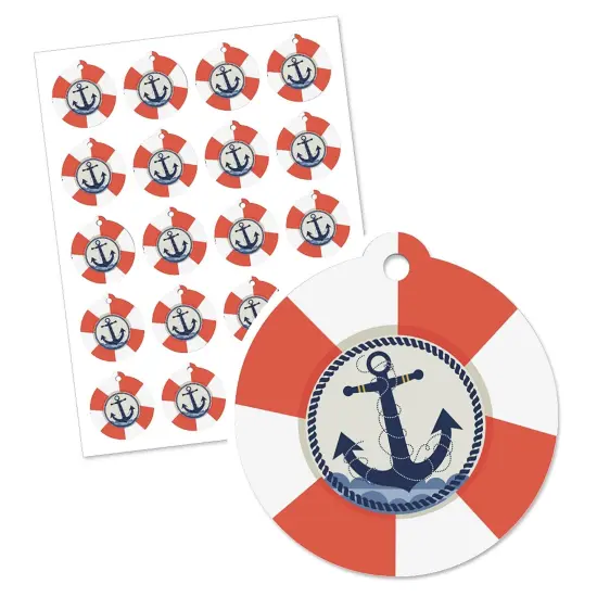 Big Dot of Happiness Ahoy - Nautical - Baby Shower or Birthday Party Favor Gift Tags (Set of 20) {3}