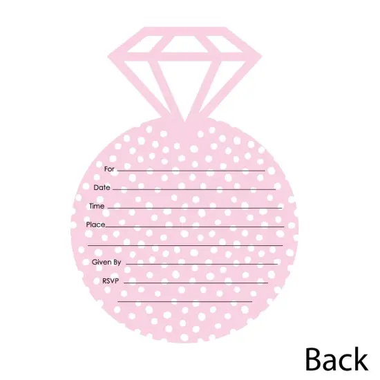 Big Dot of Happiness Bride-To-Be - Shaped Fill-In Invitations - Bridal Shower or Classy Bachelorette Party Invitation Cards with Envelopes - Set of 12 {6}