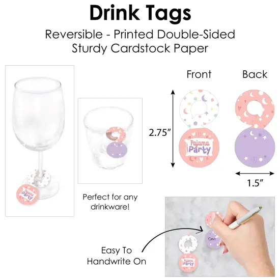 Big Dot of Happiness Pajama Slumber Party - Girls Sleepover Birthday Party Paper Charger and Table Decorations - Chargerific Kit - Place Setting for 8 {7}