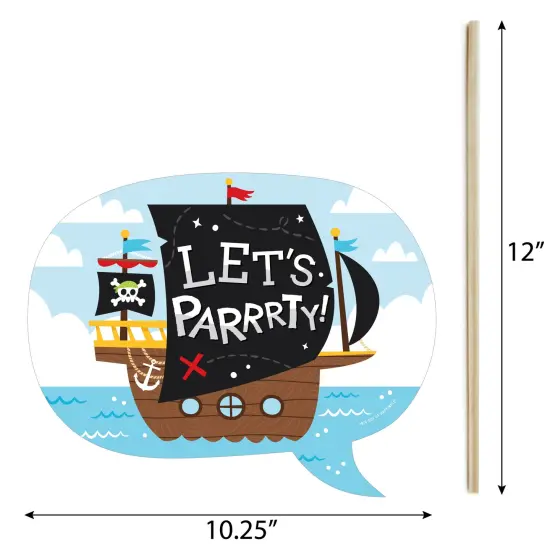 Big Dot of Happiness Funny Pirate Ship Adventures - Skull Birthday Party Photo Booth Props Kit - 10 Piece {6}