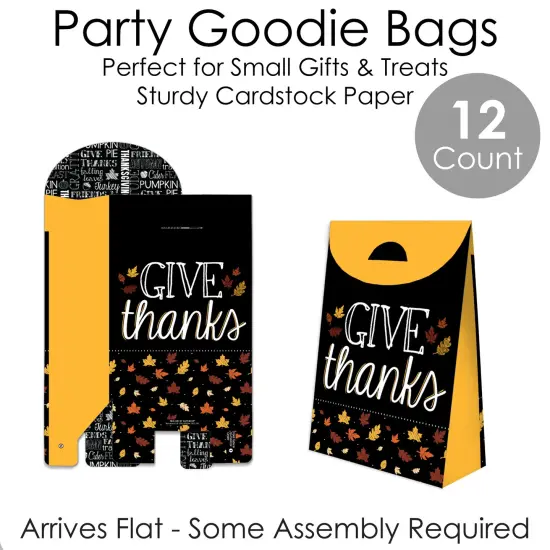 Big Dot of Happiness Give Thanks - Thanksgiving Gift Favor Bags - Party Goodie Boxes - Set of 12 {7}