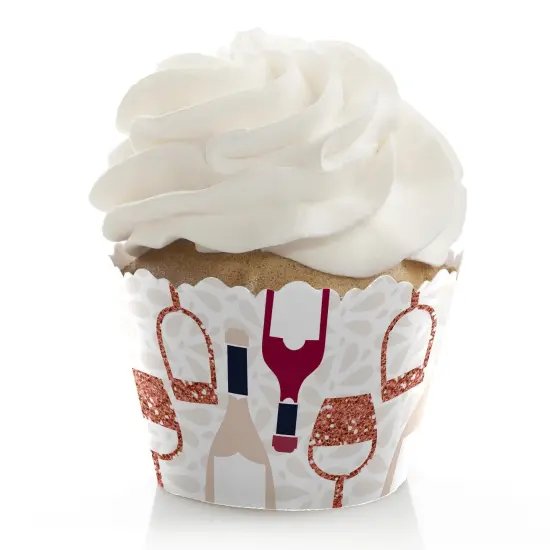 Big Dot of Happiness But First, Wine - Wine Tasting Party Decorations - Party Cupcake Wrappers - Set of 12 {1}