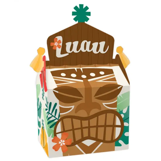 Big Dot of Happiness Tropical Luau - Treat Box Party Favors - Hawaiian Beach Party Goodie Gable Boxes - Set of 12 {1}