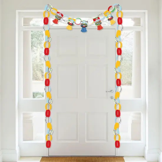 Big Dot of Happiness Cars, Trains, and Airplanes - 90 Chain Links & 30 Paper Tassels Decor - Transportation Birthday Party Paper Chains Garland 21 ft {4}