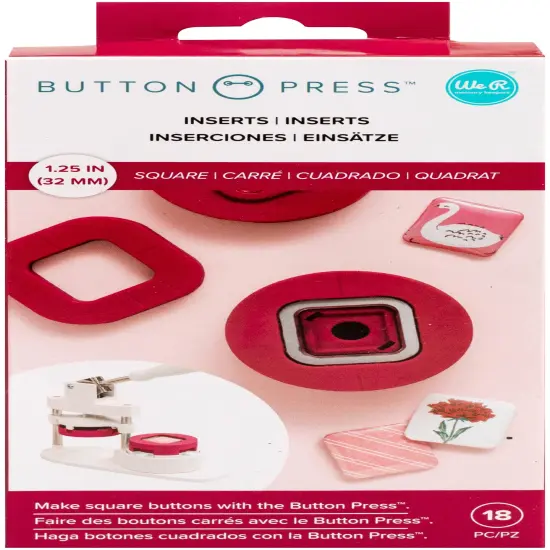 We R Button Press Insert-Square (31mm) {1}