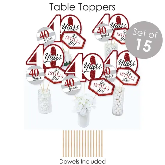 Big Dot of Happiness We Still Do - 40th Wedding Anniversary - Anniversary Party Supplies - Banner Decoration Kit - Fundle Bundle {7}