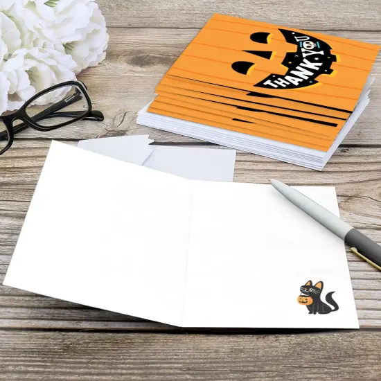 Big Dot of Happiness Jack-O'-Lantern Halloween - Kids Halloween Party Thank You Cards (8 count) {6}