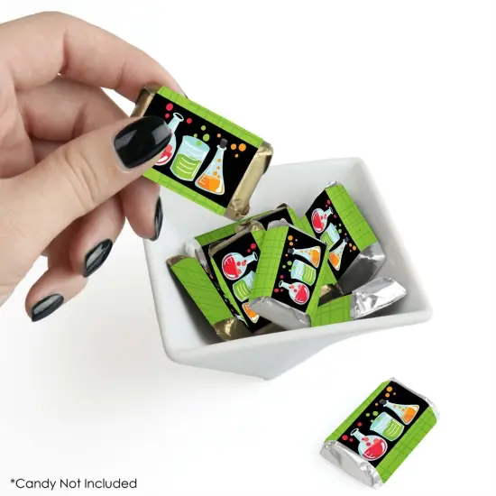 Big Dot of Happiness Scientist Lab - Mini Candy Bar Wrapper Stickers - Baby Shower or Birthday Party Small Favors - 40 Count {3}