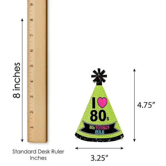Big Dot of Happiness 80's Retro - Mini Cone Totally 1980s Party Hats - Small Little Party Hats - Set of 8 {7}
