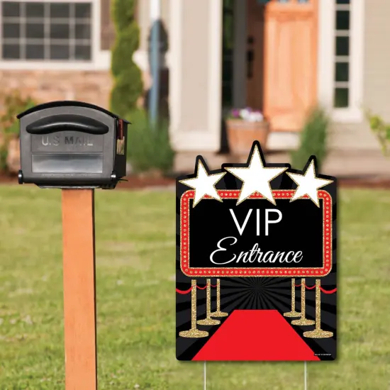 Big Dot of Happiness Red Carpet - Party Decorations - Movie Night Party Welcome Yard Sign {3}