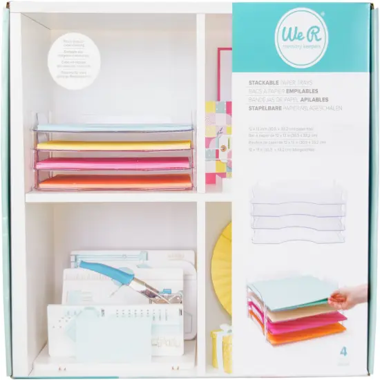 We R Stackable Acrylic Paper Trays 4/Pkg-Clear 12"X13" {1}