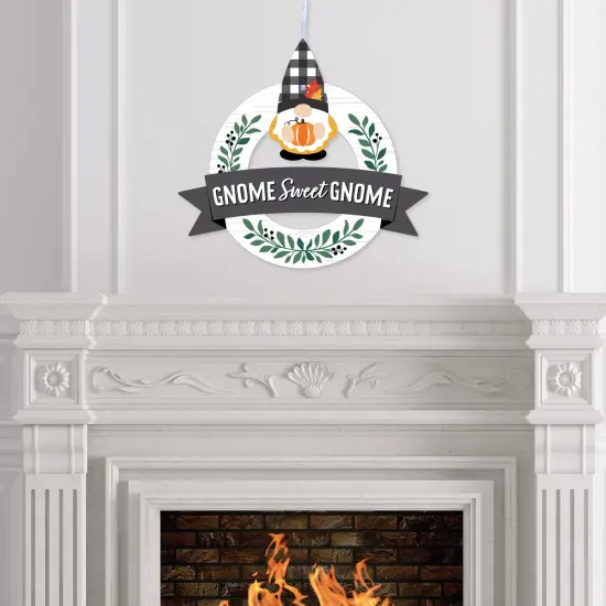 Big Dot of Happiness Holiday Gnome Sweet Gnome - Front Door Seasonal Decor - Interchangeable Wreath {7}