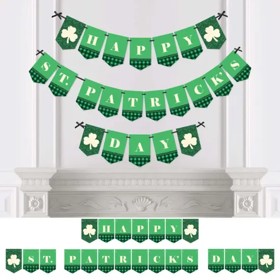 Big Dot of Happiness St. Patrick's Day - Saint Paddy's Day Party Bunting Banner - Green Party Decorations - Happy St. Patrick's Day {1}