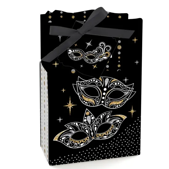 Big Dot of Happiness Masquerade - Carnival Mask Party Favor Boxes - Set of 12 {1}