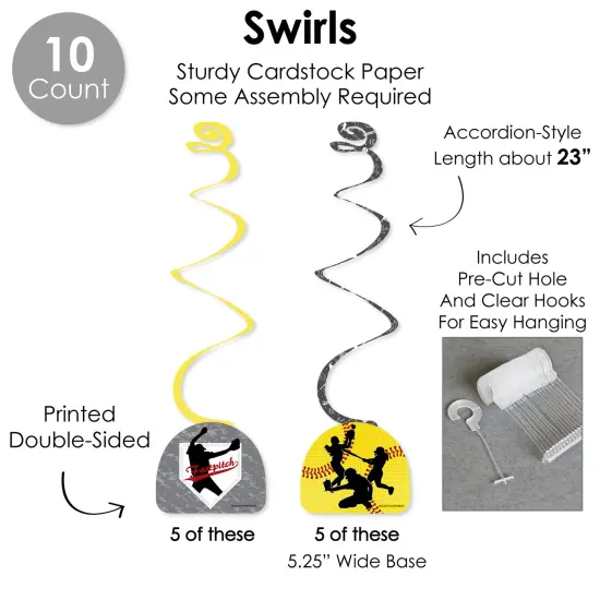 Big Dot of Happiness Grand Slam - Fastpitch Softball - Birthday Party or Baby Shower Supplies Decoration Kit - Decor Galore Party Pack - 51 Pieces {6}