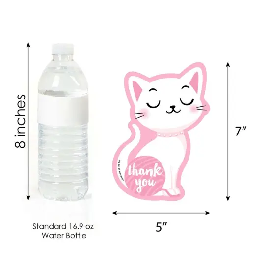 Big Dot of Happiness Purr-fect Kitty Cat - Shaped Thank You Cards - Kitten Baby Shower Birthday Party Thank You Note Cards with Envelopes - Set of 12 {7}