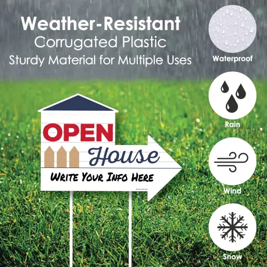 Big Dot of Happiness Open House - Real Estate Yard Sign with Stakes - Double Sided Outdoor Lawn Sign - Set of 3 {4}