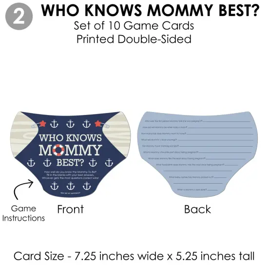 Big Dot of Happiness Ahoy &ndash; Nautical - 4 Baby Shower Games - 10 Cards Each - Gamerific Bundle {7}