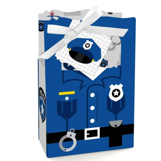 Big Dot of Happiness Calling All Units - Police - Cop Birthday Party or Baby Shower Favor Boxes - Set of 12 {1}
