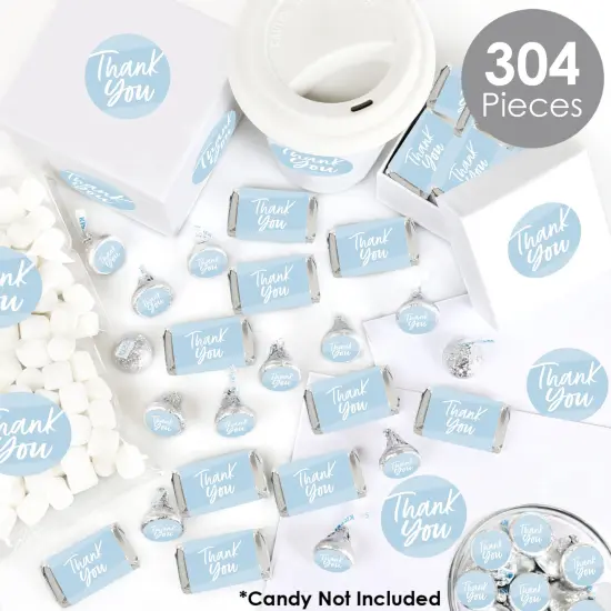 Big Dot of Happiness Dusty Blue Elegantly Simple - Guest Party Favors Candy Favor Sticker Kit - 304 Pieces {3}
