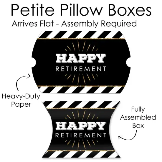 Big Dot of Happiness Happy Retirement - Favor Gift Boxes - Retirement Party Petite Pillow Boxes - Set of 20 {7}