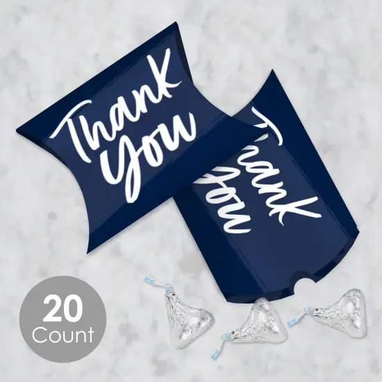 Big Dot of Happiness Navy Blue Elegantly Simple - Favor Gift Boxes - Guest Party Favors Petite Pillow Boxes - Set of 20 {3}