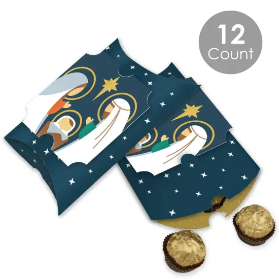 Big Dot of Happiness Holy Nativity - Favor Gift Boxes - Manger Scene Religious Christmas Large Pillow Boxes - Set of 12 {3}